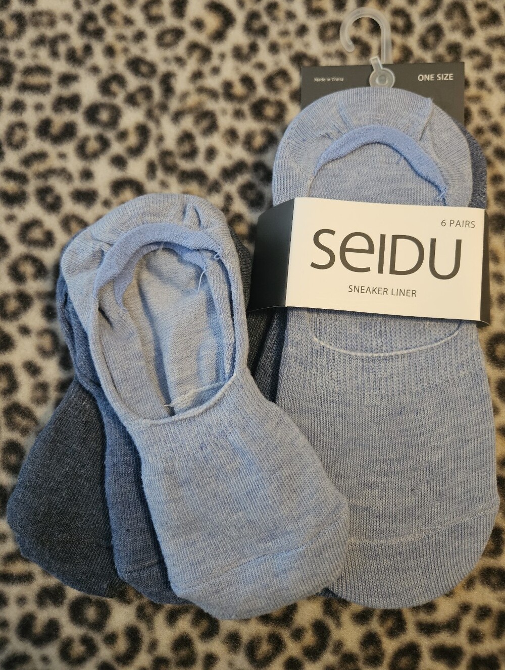 Women's Seidu No-Show Sneaker Liner Socks - Blue/Denim Color (6 Pairs)